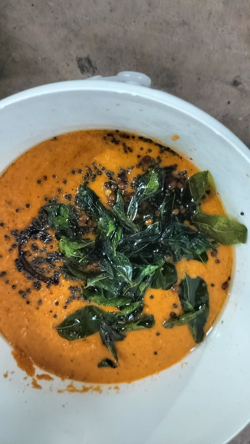 A curry finished with curry leaves